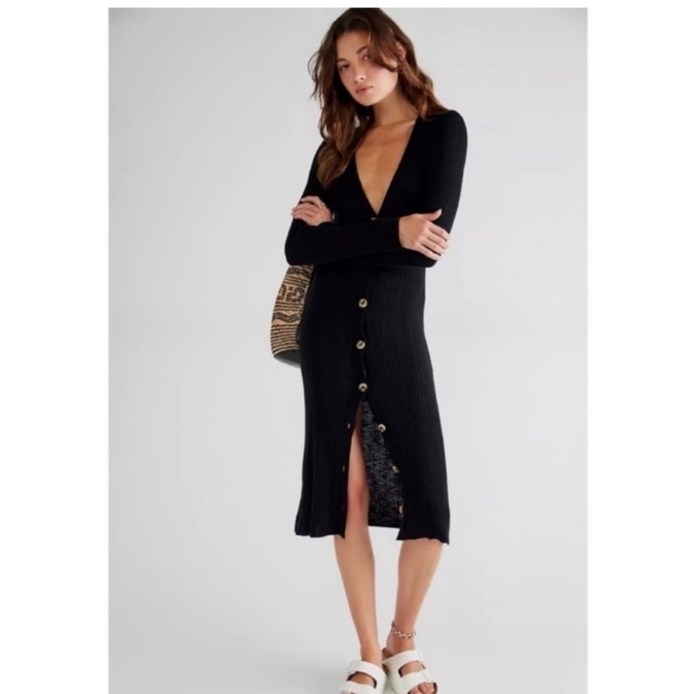 Free People Button-Down Sweater Dress